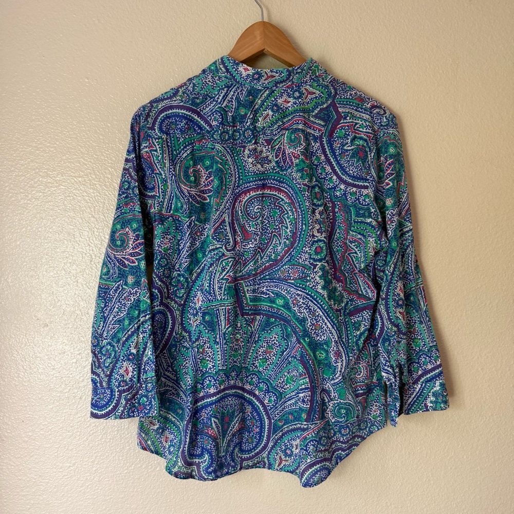 Lauren Ralph Lauren VTG Paisley Button-Up - Picture 3 of 4